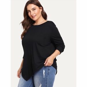 Asymmetrical Hem Long Sleeved Tee